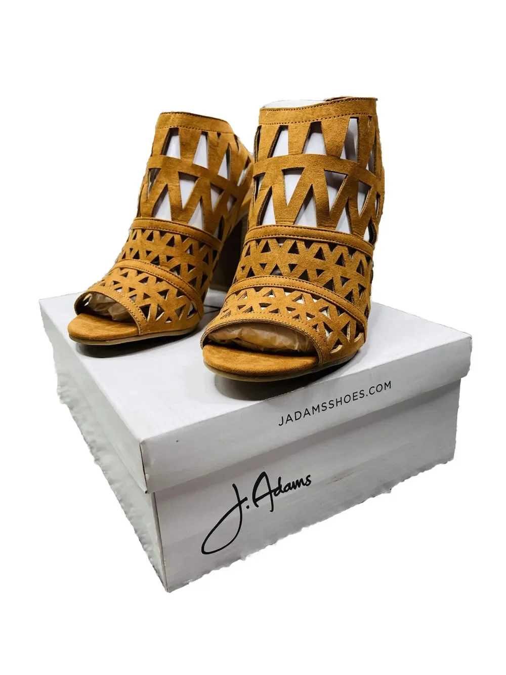 J. Adams Women’s Riviera Mule Heeled Sandals Tan Suede Size 6